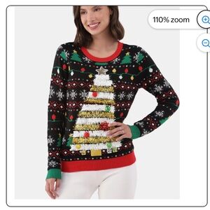 𝅺NO Boundaries Women's Ugly Christmas Sweater Size Large